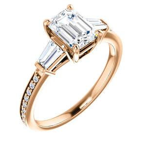 Custom Made Emerald Cut Solitaire Engagement Ring by Moores
