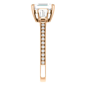 Custom Made Emerald Cut Solitaire Engagement Ring by Moores