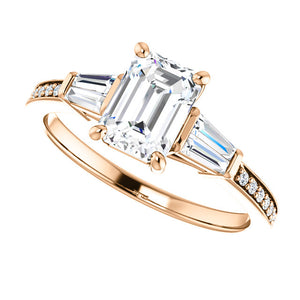 Custom Made Emerald Cut Solitaire Engagement Ring by Moores