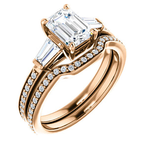 Custom Made Emerald Cut Solitaire Engagement Ring by Moores