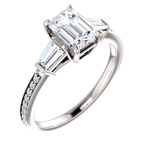 Custom Made Emerald Cut Solitaire Engagement Ring by Moores