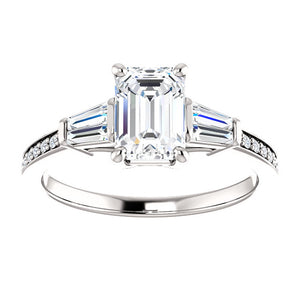 Custom Made Emerald Cut Solitaire Engagement Ring by Moores