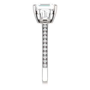 Custom Made Emerald Cut Solitaire Engagement Ring by Moores