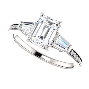Custom Made Emerald Cut Solitaire Engagement Ring by Moores