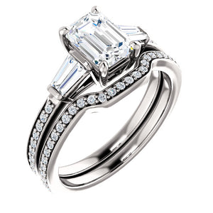 Custom Made Emerald Cut Solitaire Engagement Ring by Moores