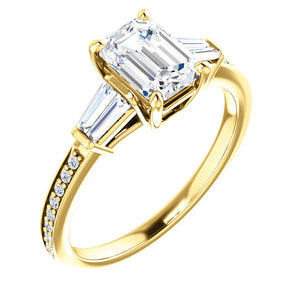 Custom Made Emerald Cut Solitaire Engagement Ring by Moores
