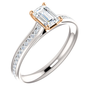 Moores Custom Made Emerald Cut Diamond Engagement Ring