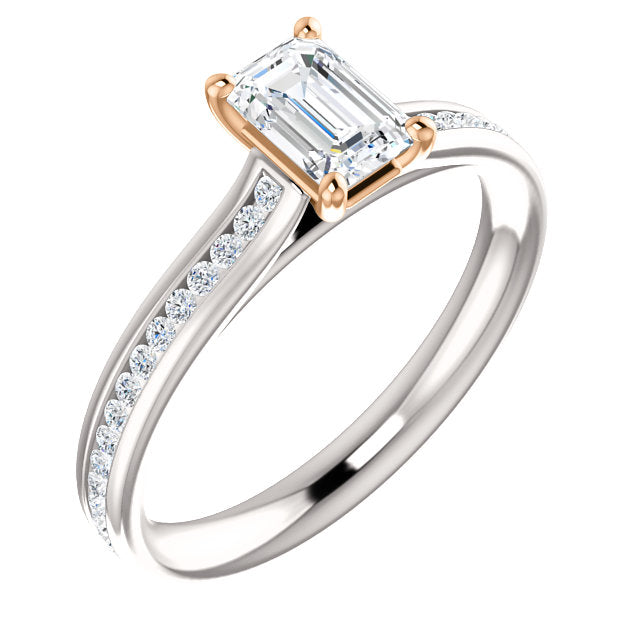 Moores Custom Made Emerald Cut Diamond Engagement Ring