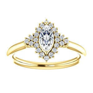 Moores Custom Made Marquise Cut Diamond Engagement Ring