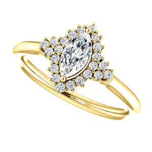 Moores Custom Made Marquise Cut Diamond Engagement Ring