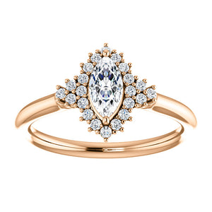 Moores Custom Made Marquise Cut Diamond Engagement Ring