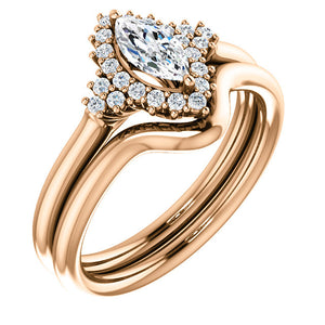 Moores Custom Made Marquise Cut Diamond Engagement Ring