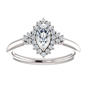 Moores Custom Made Marquise Cut Diamond Engagement Ring