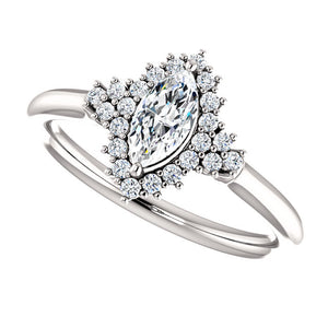 Moores Custom Made Marquise Cut Diamond Engagement Ring