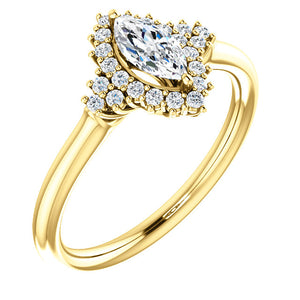 Moores Custom Made Marquise Cut Diamond Engagement Ring