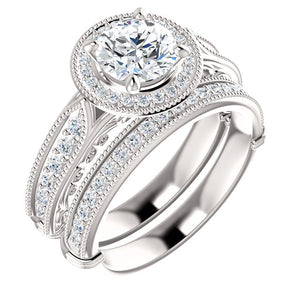 Vintage-Inspired Halo-Style Engagement Ring by Moores