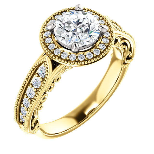 Vintage-Inspired Halo-Style Engagement Ring by Moores