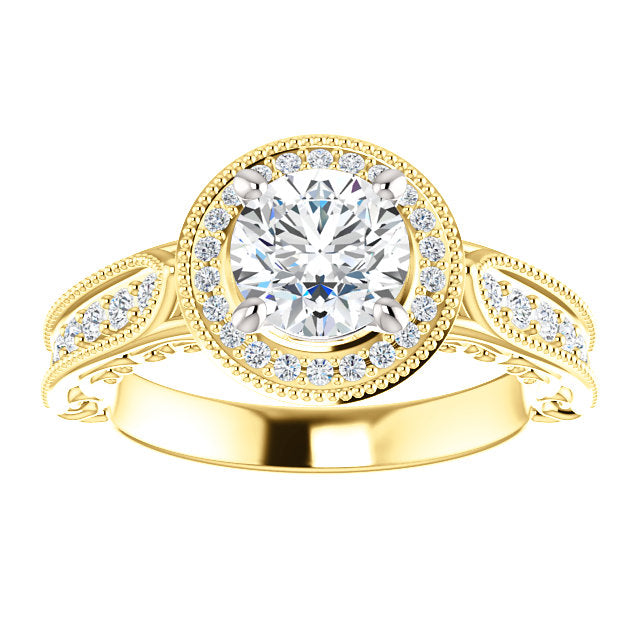 Vintage-Inspired Halo-Style Engagement Ring by Moores