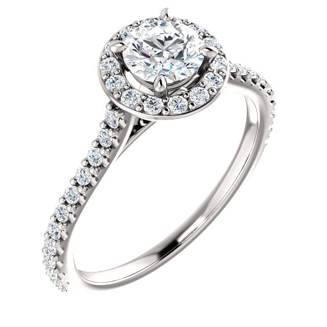 Bespoke Halo Style Diamond Engagement Ring by Moores