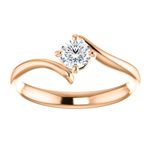 Moores Custom Made Solitaire Diamond Engagement Ring With A Twist