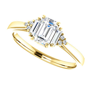 Emerald cut Diamond Engagement Ring Custom Made by Moores