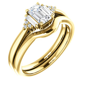 Emerald cut Diamond Engagement Ring Custom Made by Moores
