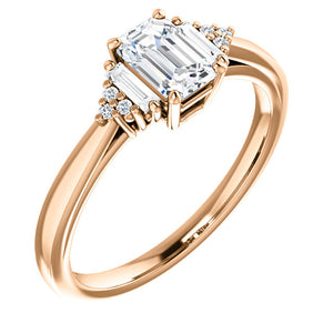 Emerald cut Diamond Engagement Ring Custom Made by Moores