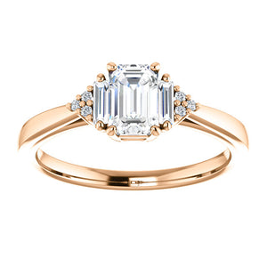 Emerald cut Diamond Engagement Ring Custom Made by Moores