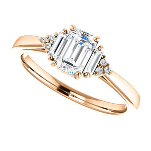Emerald cut Diamond Engagement Ring Custom Made by Moores