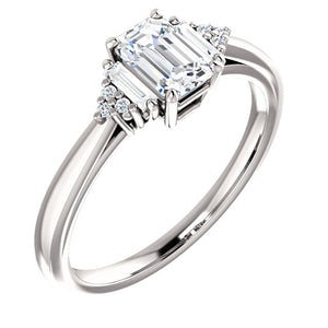 Emerald cut Diamond Engagement Ring Custom Made by Moores