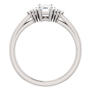 Emerald cut Diamond Engagement Ring Custom Made by Moores