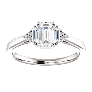 Emerald cut Diamond Engagement Ring Custom Made by Moores