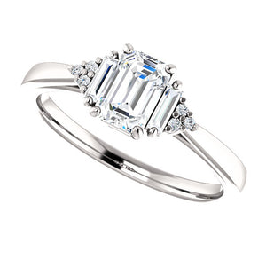 Emerald cut Diamond Engagement Ring Custom Made by Moores