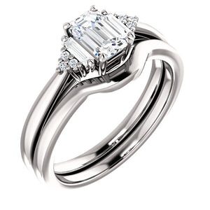 Emerald cut Diamond Engagement Ring Custom Made by Moores