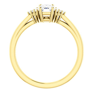 Emerald cut Diamond Engagement Ring Custom Made by Moores