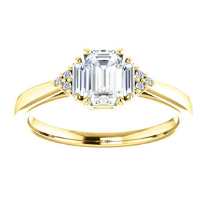 Emerald cut Diamond Engagement Ring Custom Made by Moores