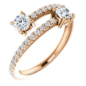 Moores Two Stone Bypass Style Engagement Ring