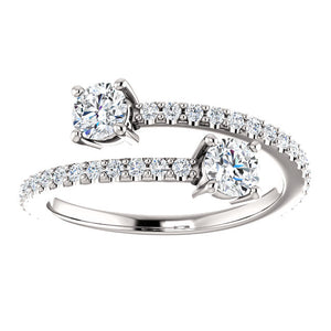 Moores Two Stone Bypass Style Engagement Ring