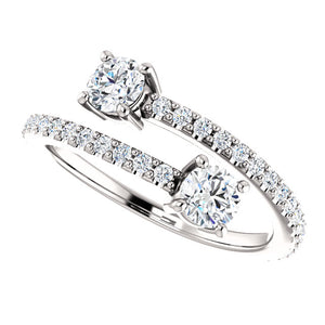 Moores Two Stone Bypass Style Engagement Ring