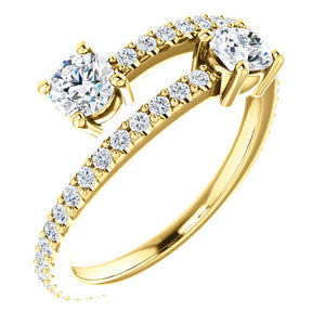 Moores Two Stone Bypass Style Engagement Ring