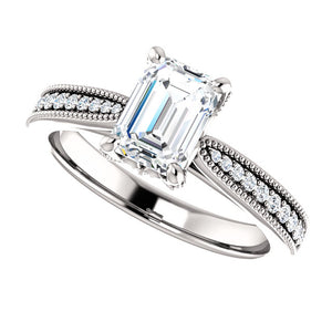 Moores Custom Made Emerald Cut Diamond Ring