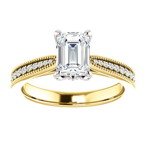 Moores Custom Made Emerald Cut Diamond Ring