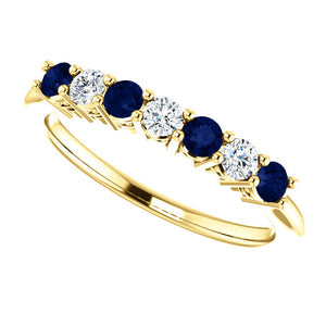 Custom Made Seven Stone Sapphire & Diamond Ring by Moores