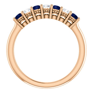 Custom Made Seven Stone Sapphire & Diamond Ring by Moores