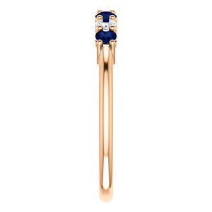 Custom Made Seven Stone Sapphire & Diamond Ring by Moores