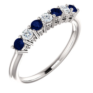 Custom Made Seven Stone Sapphire & Diamond Ring by Moores