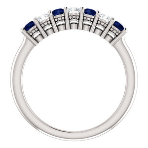 Custom Made Seven Stone Sapphire & Diamond Ring by Moores