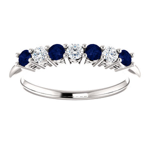 Custom Made Seven Stone Sapphire & Diamond Ring by Moores