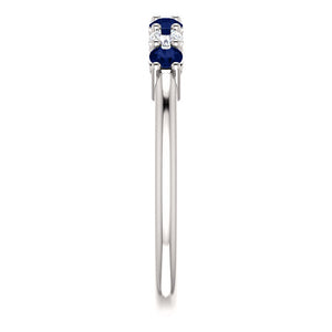 Custom Made Seven Stone Sapphire & Diamond Ring by Moores