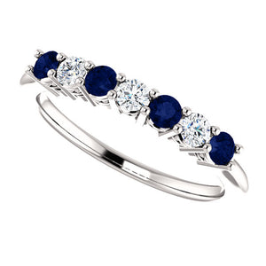 Custom Made Seven Stone Sapphire & Diamond Ring by Moores